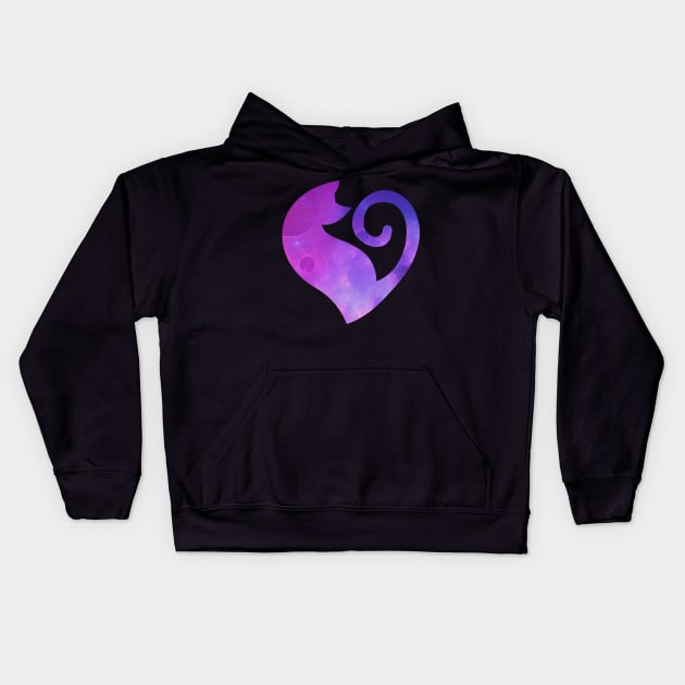 Celestial Valentines Cat Heart Kids Hoodie by Celestial Mystery